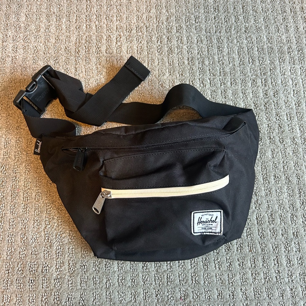Herschel Supply Company Black Belt Bag with White Accent